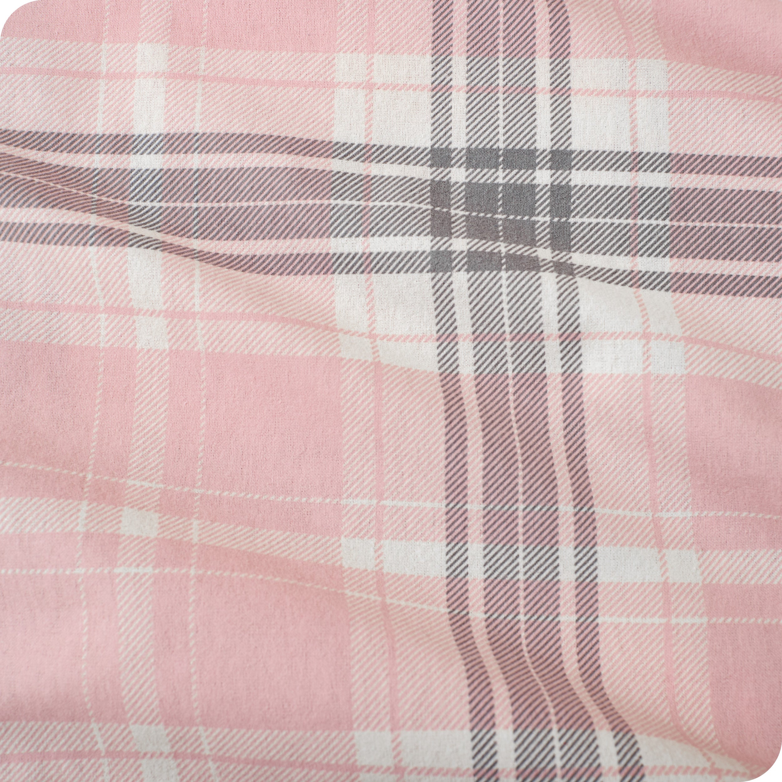 Close up of the printed flannel material
