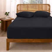 A jersey fitted sheet on a mattress