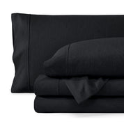 Heathered microfiber sheet set folded