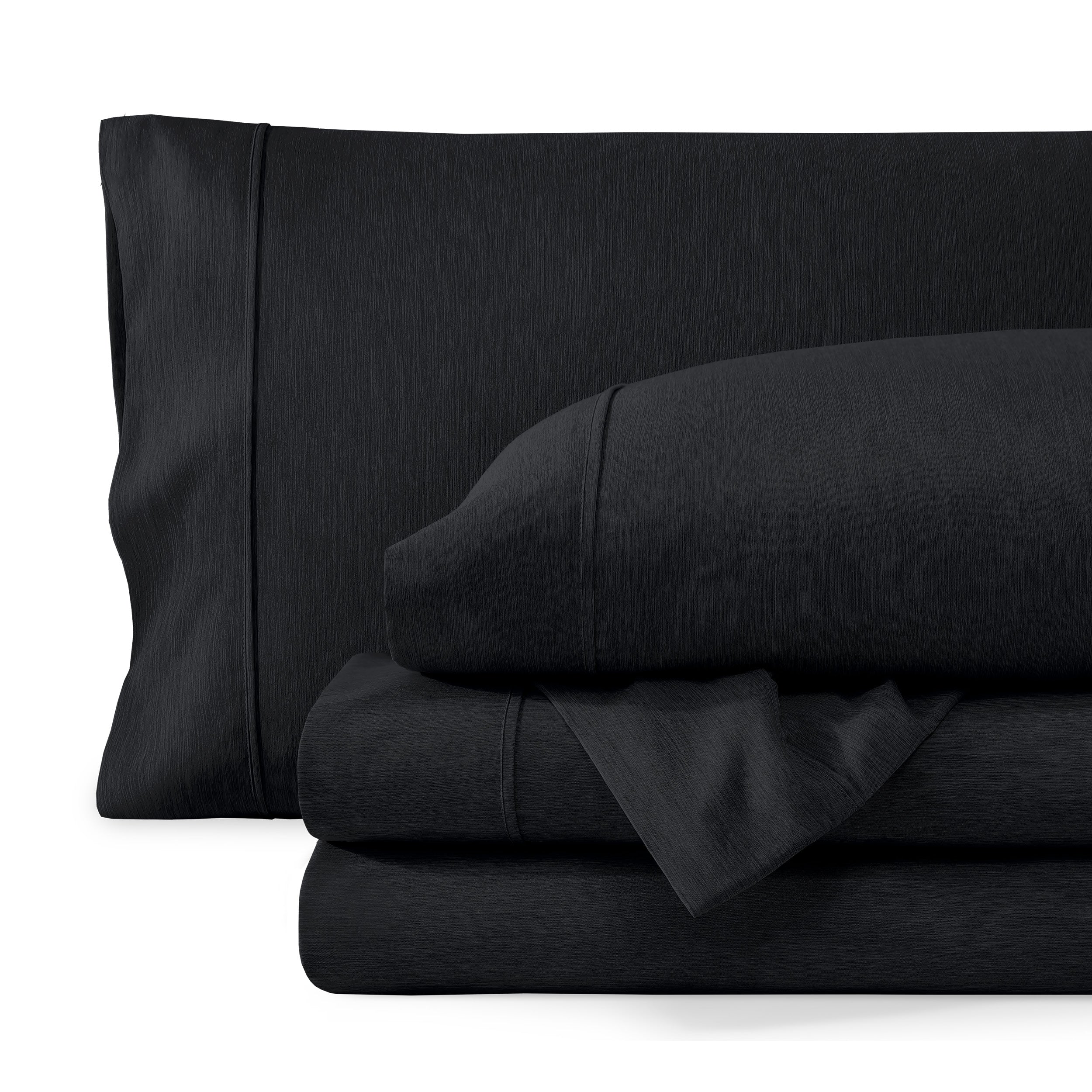 Heathered microfiber sheet set folded