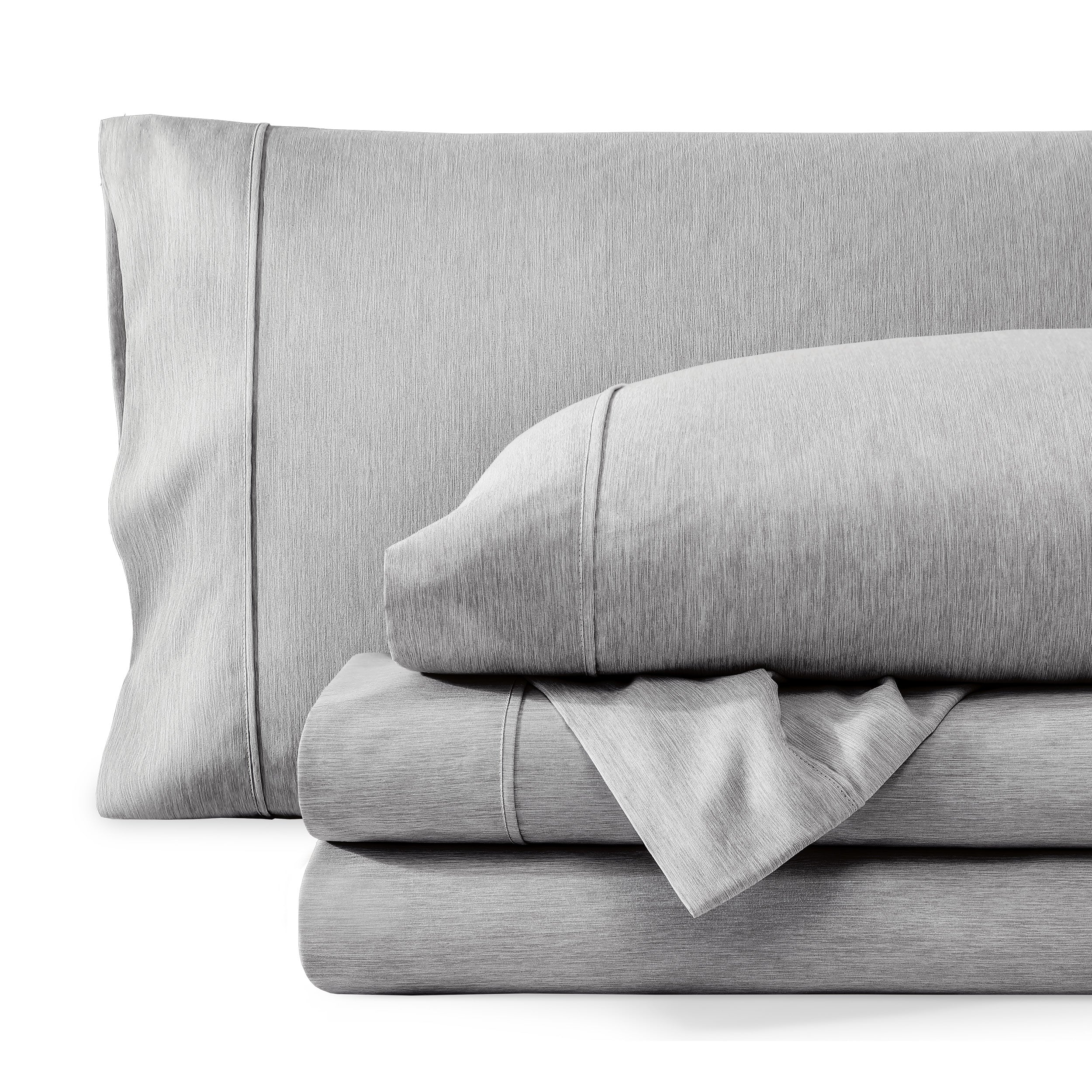 Heathered microfiber sheet set folded