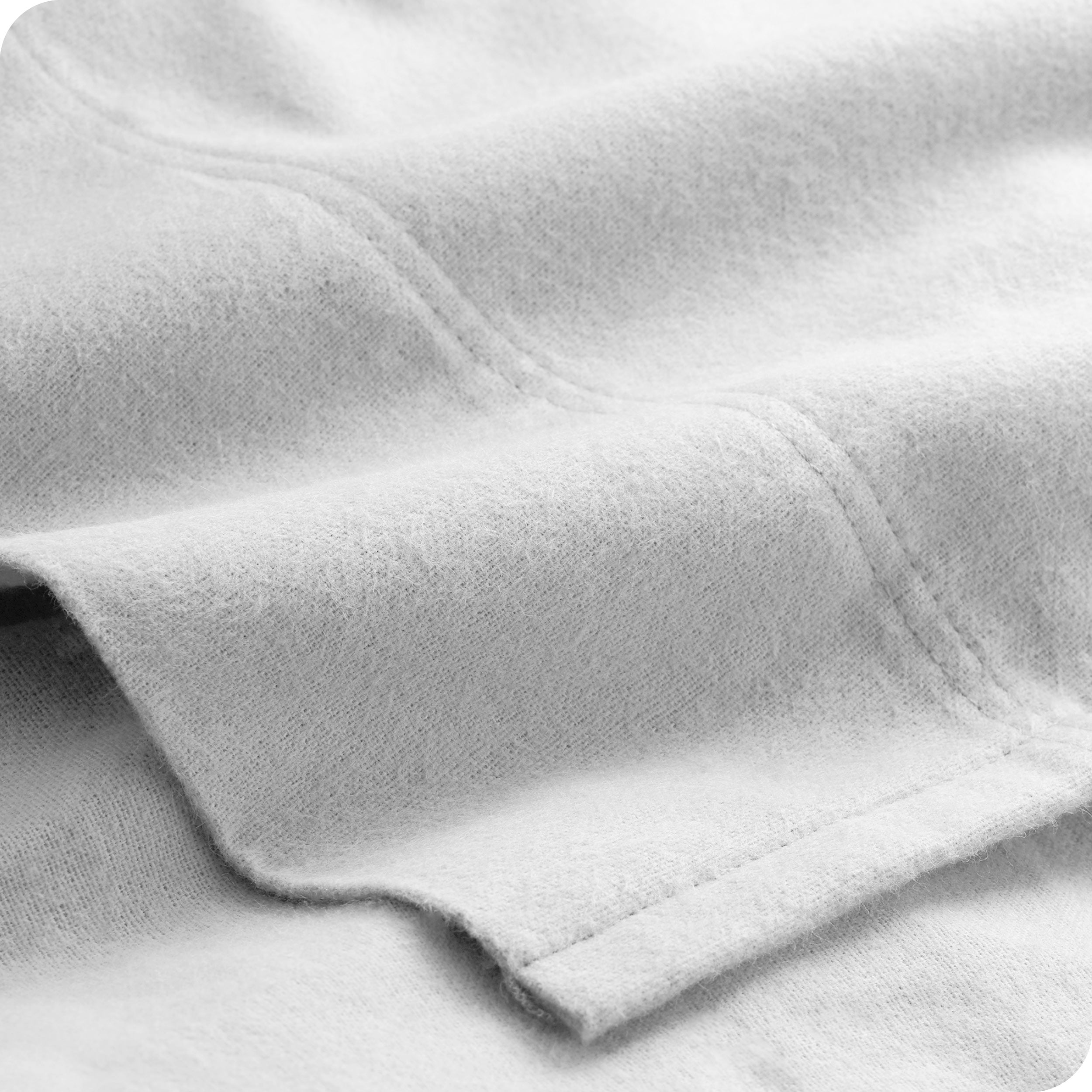 Close up of a cotton flannel top sheet