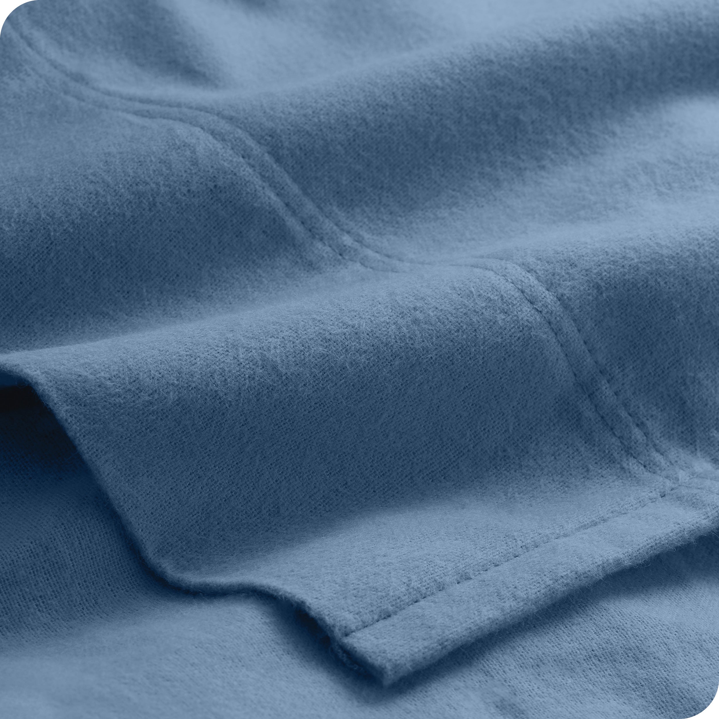 Close up of a cotton flannel top sheet