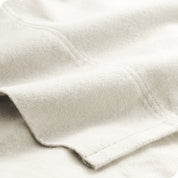 Close up of a cotton flannel top sheet