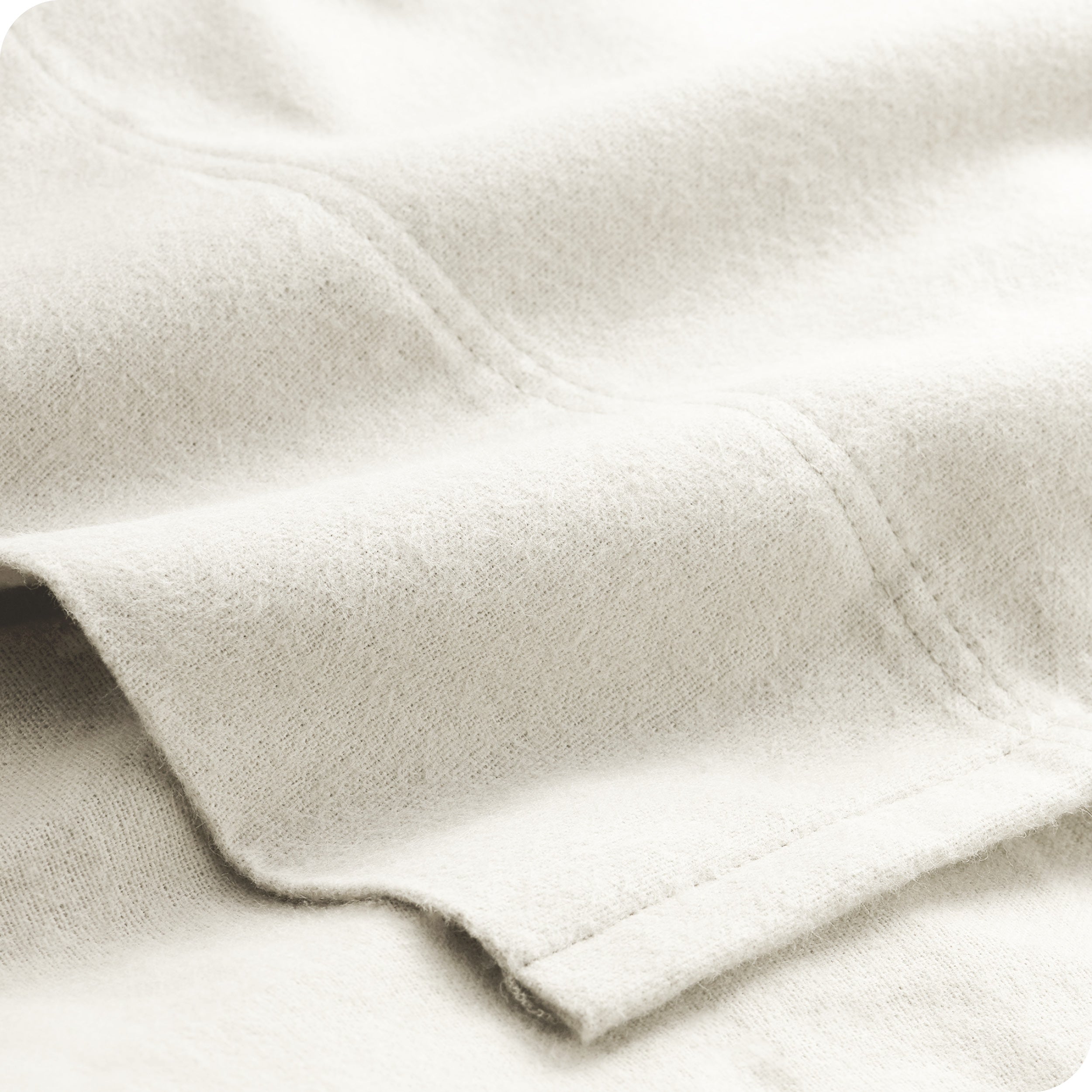 Close up of a cotton flannel top sheet