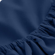 Close up of the all around elastic on the fitted sheet