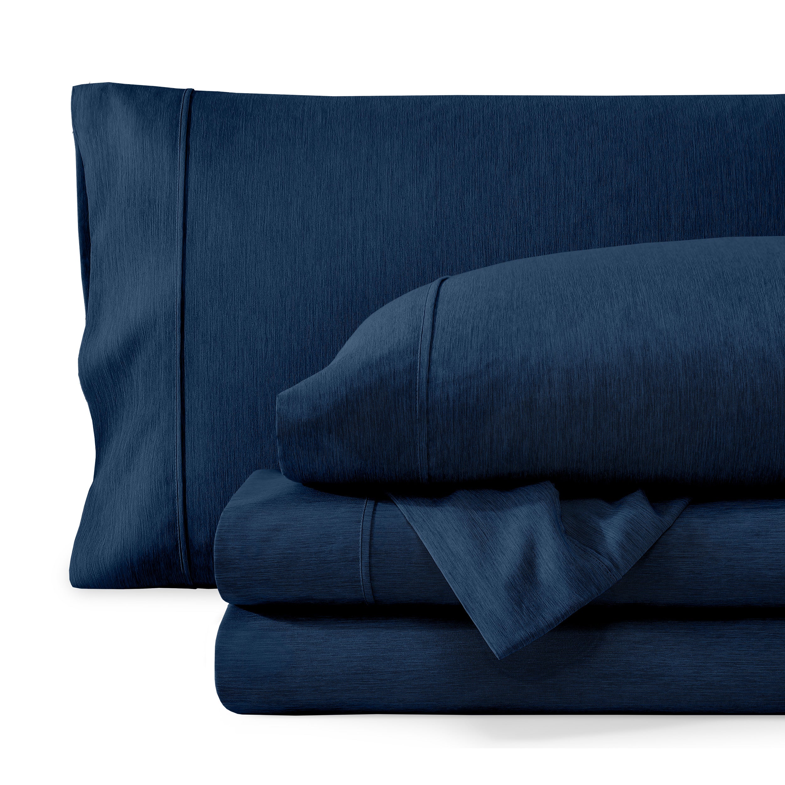 Heathered microfiber sheet set folded