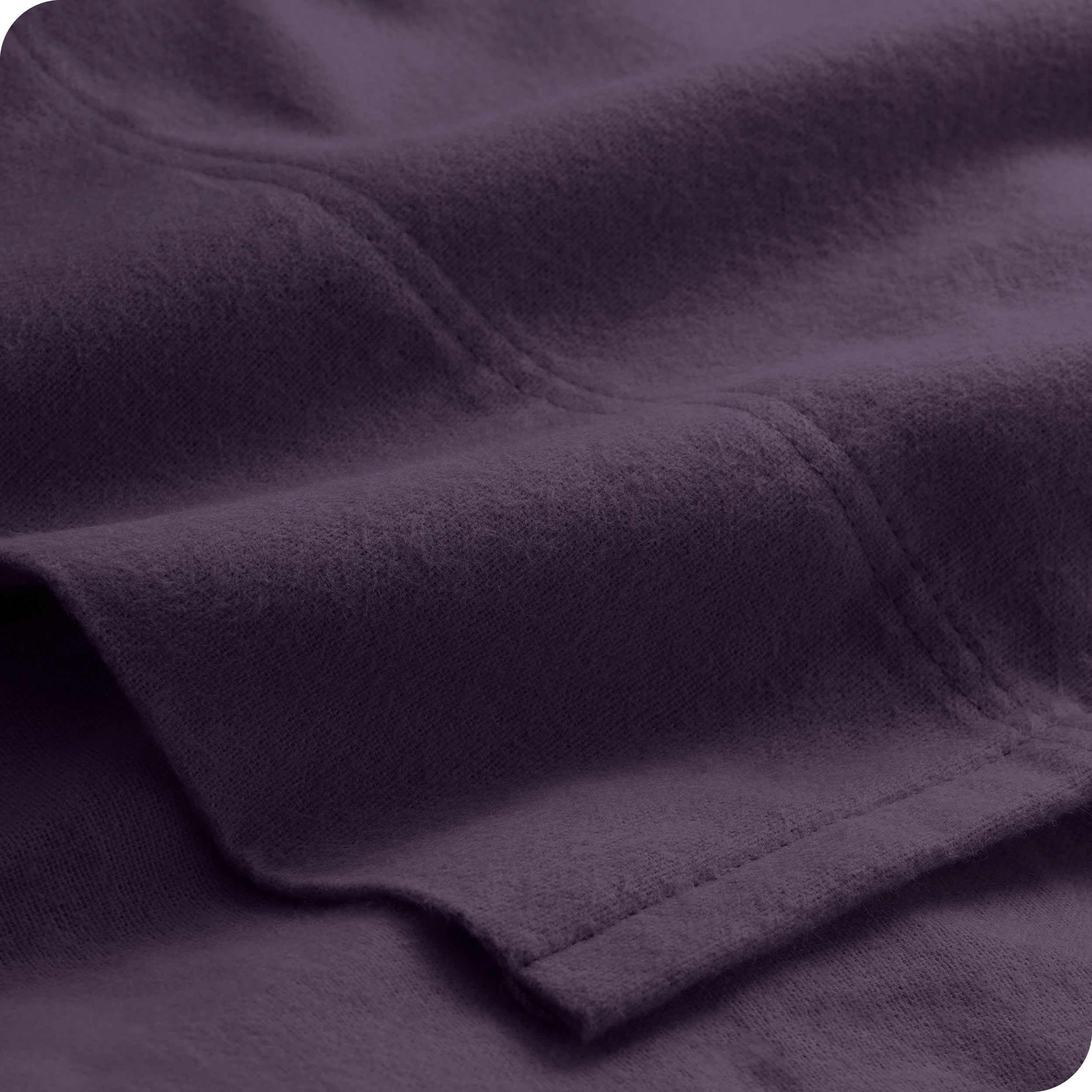 Close up of a cotton flannel top sheet