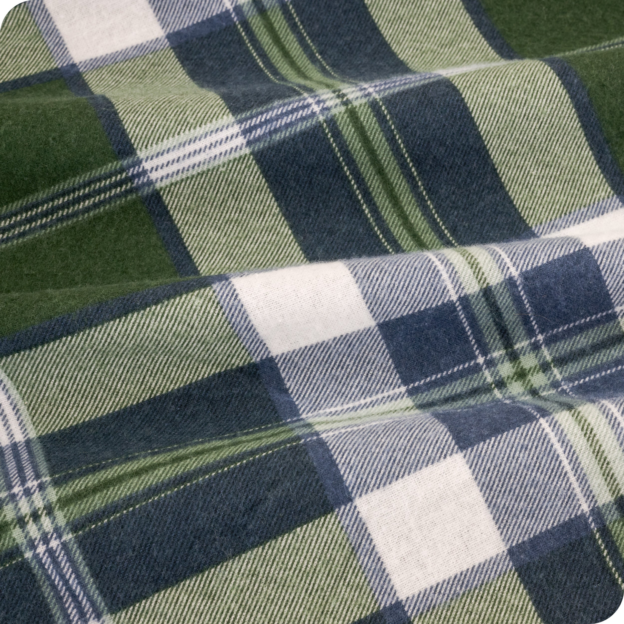 Close up of the printed flannel material