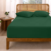 A jersey fitted sheet on a mattress