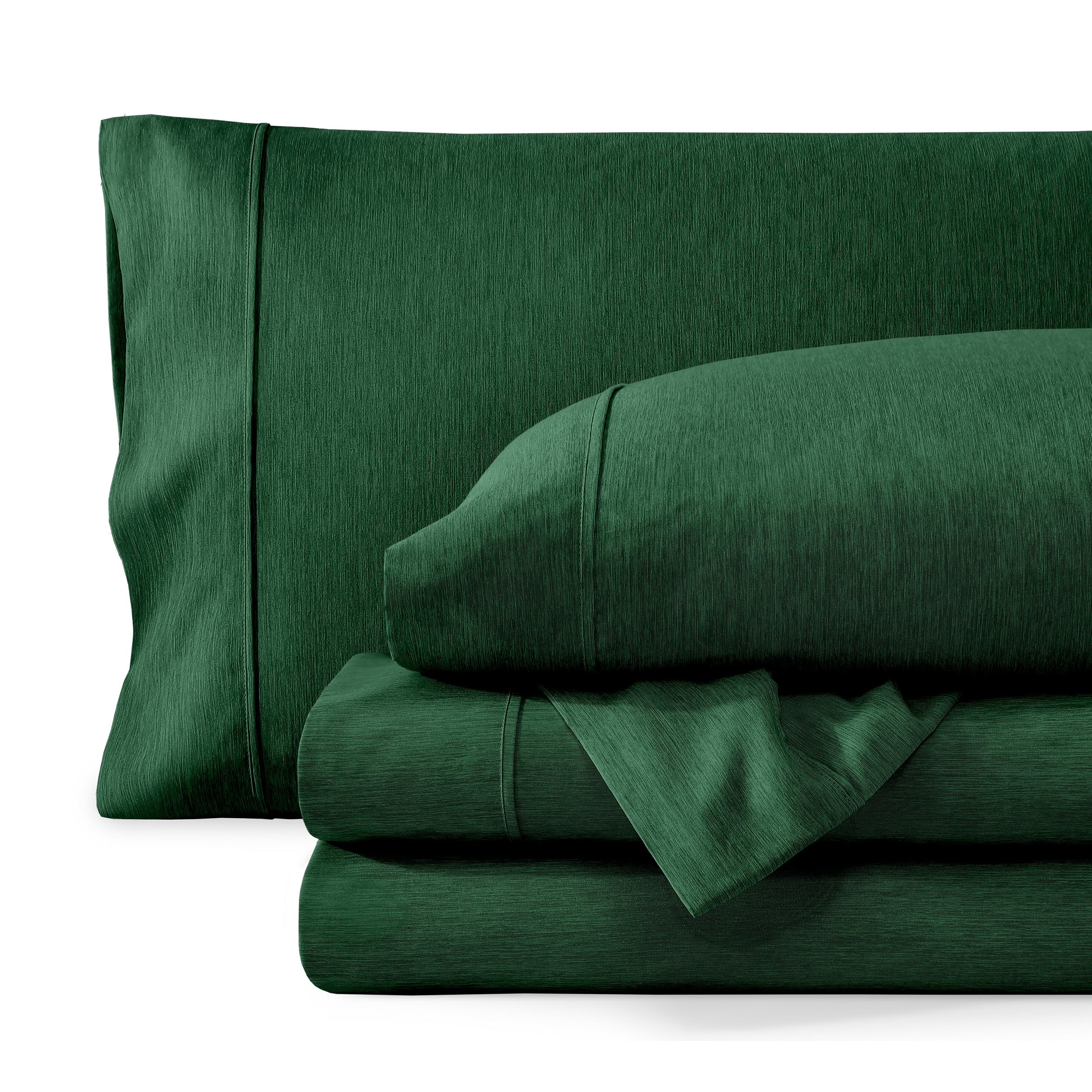 Heathered microfiber sheet set folded