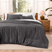 TENCEL™ duvet cover on a mattress in a modern bedroom