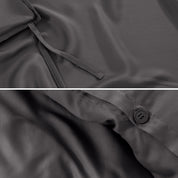 Close up of the buttons on a TENCEL™ duvet cover