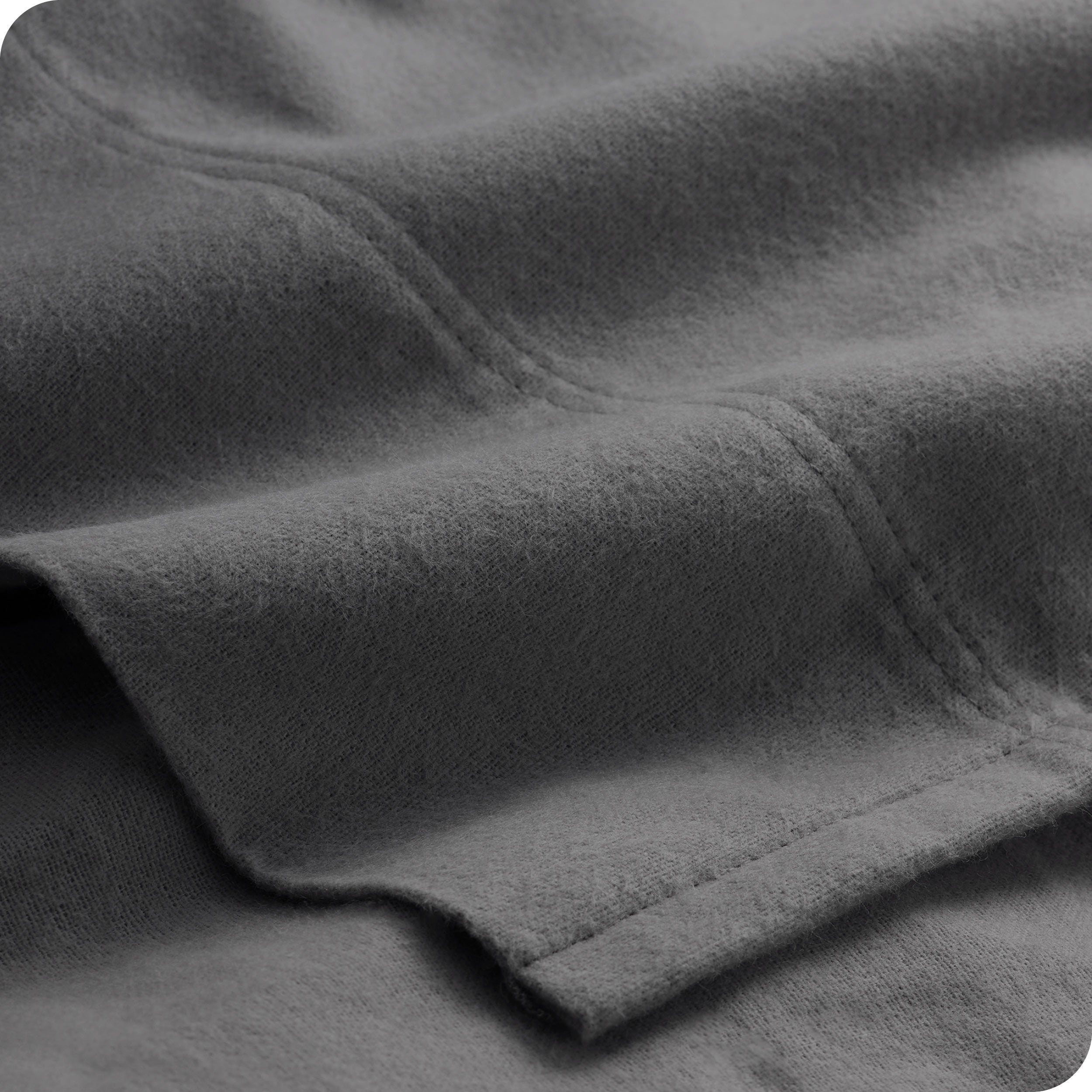 Close up of a cotton flannel top sheet