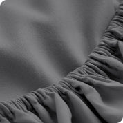 Close up of the all around elastic on the fitted sheet