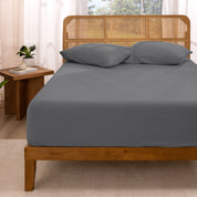 A jersey fitted sheet on a mattress
