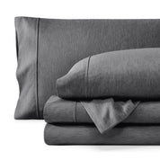 Heathered microfiber sheet set folded