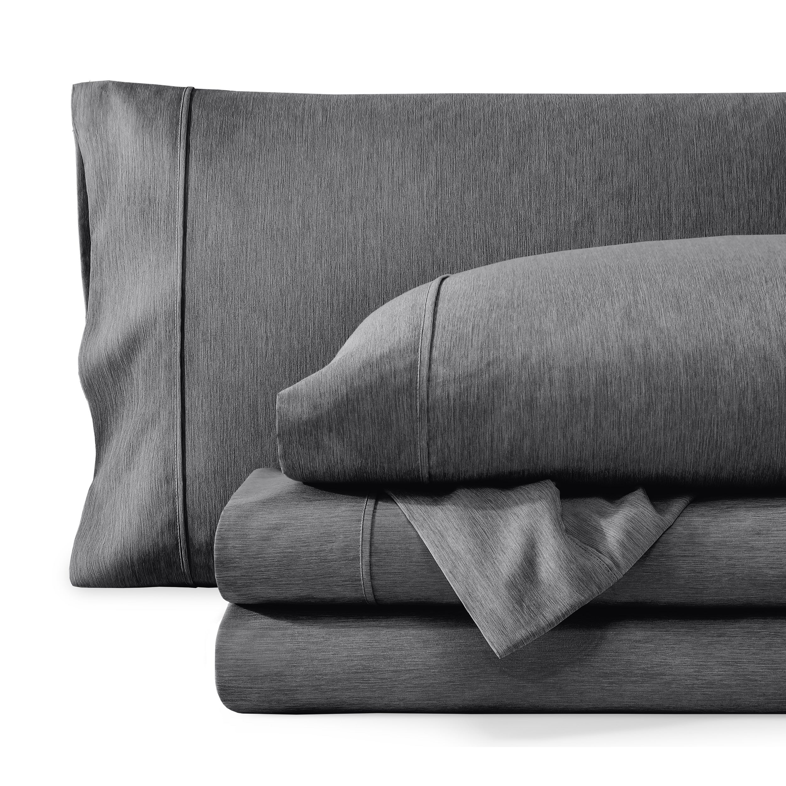 Heathered microfiber sheet set folded