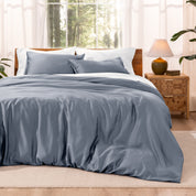TENCEL™ duvet cover on a mattress in a modern bedroom