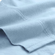 Close up of a cotton flannel top sheet