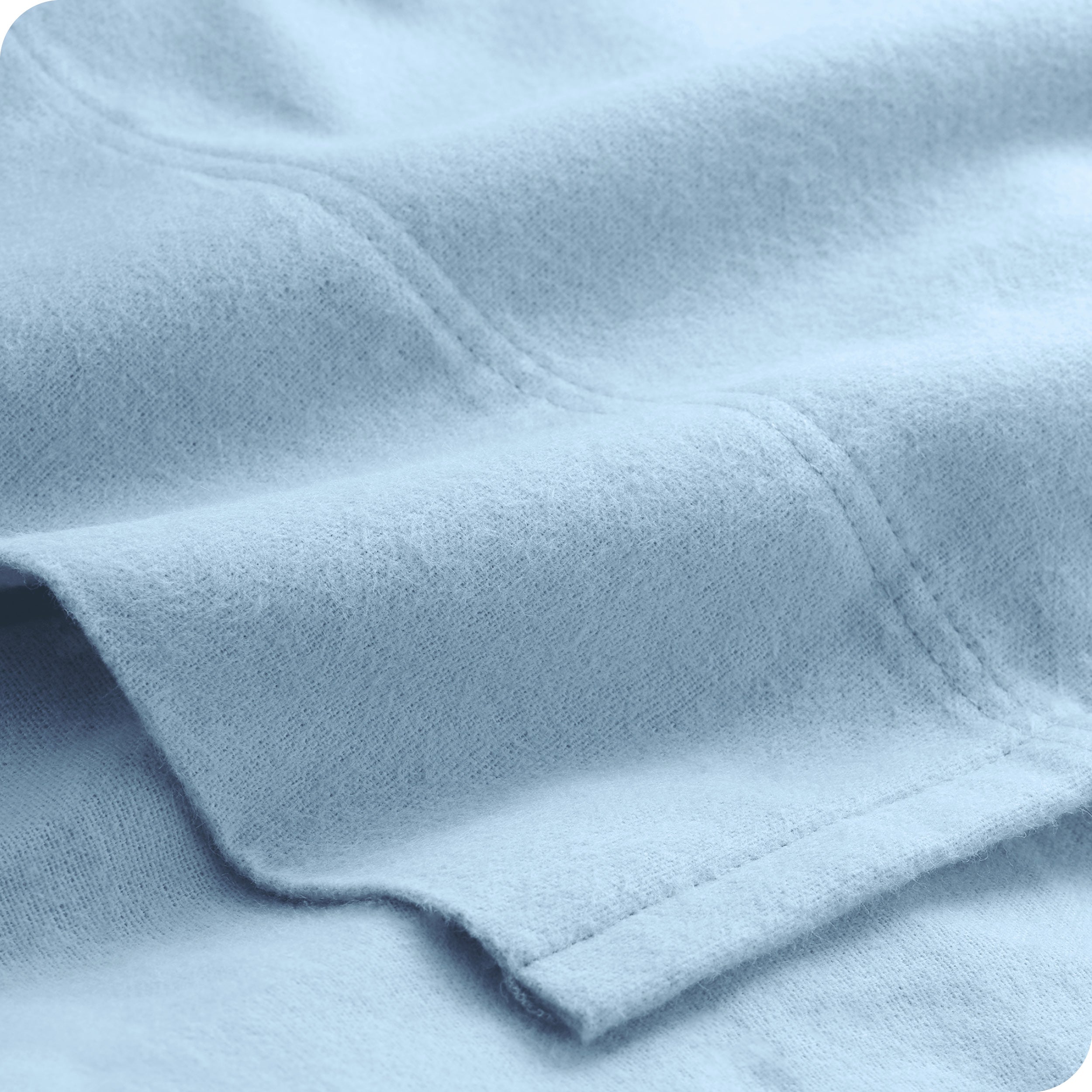 Close up of a cotton flannel top sheet