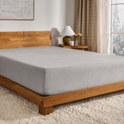 A flannel fitted sheet on a mattress