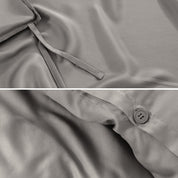 Close up of the buttons on a TENCEL™ duvet cover