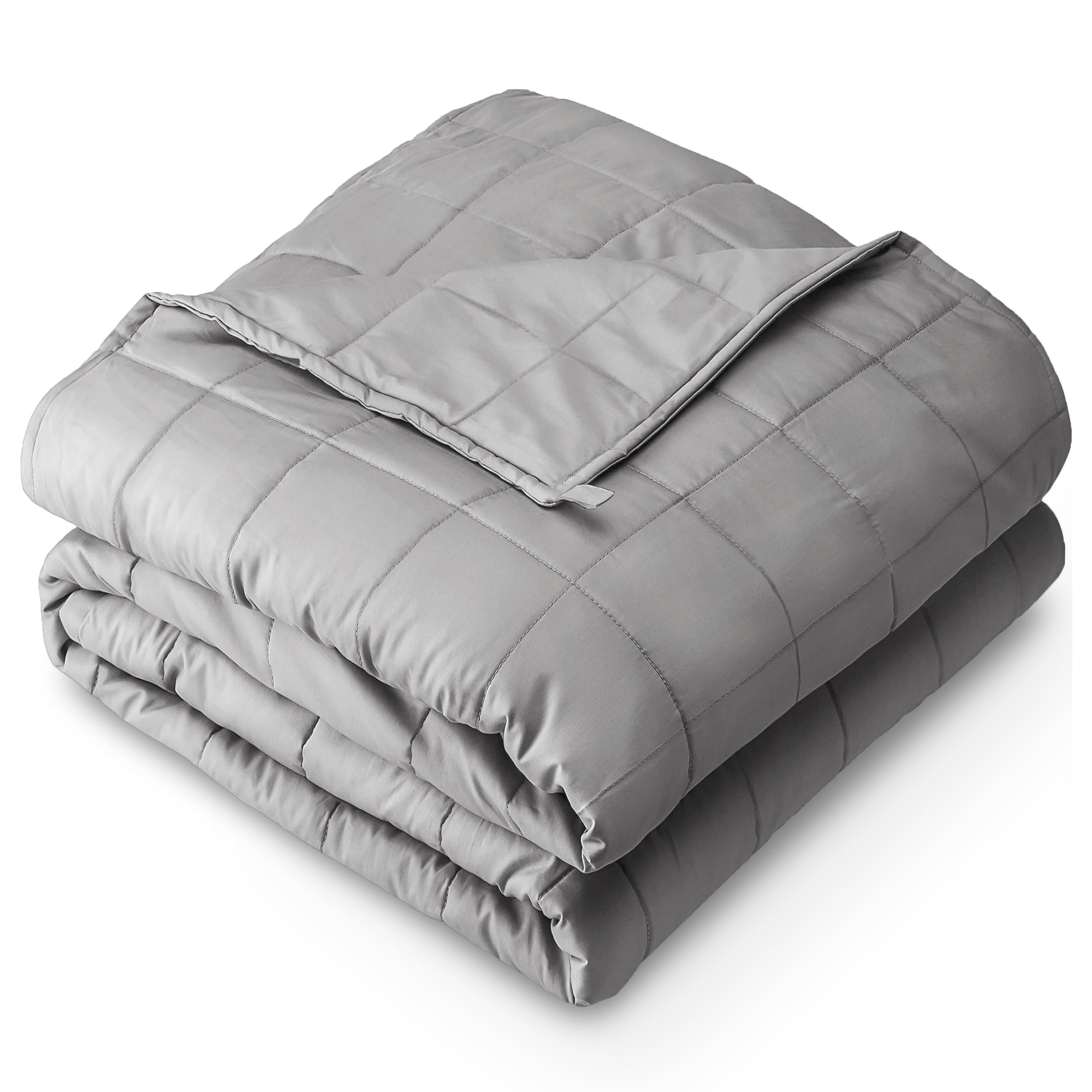A cotton weighted blanket folded neatly
