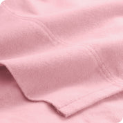 Close up of a cotton flannel top sheet