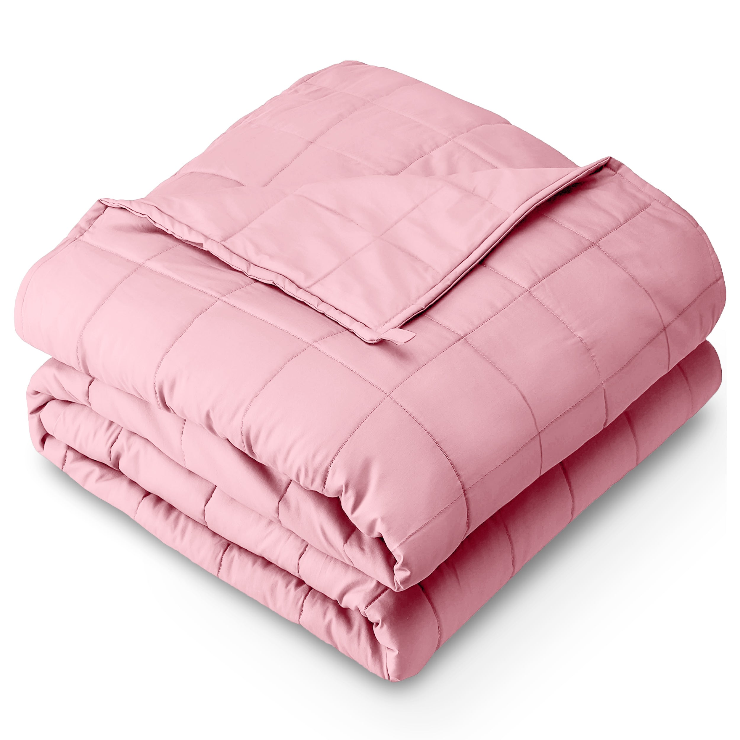 A cotton weighted blanket folded neatly