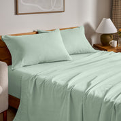 Flannel sheets on a bed