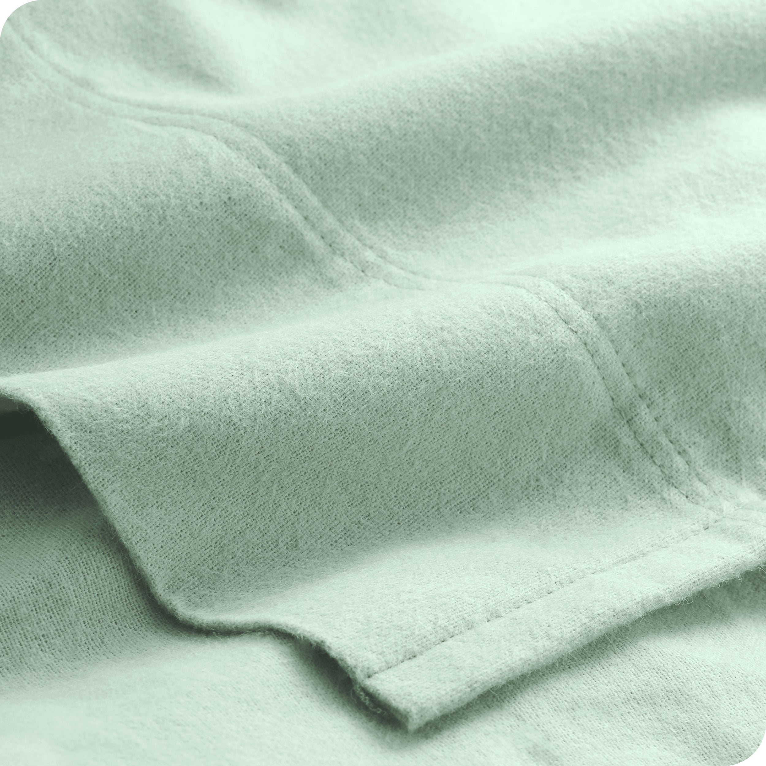 Close up of a cotton flannel top sheet