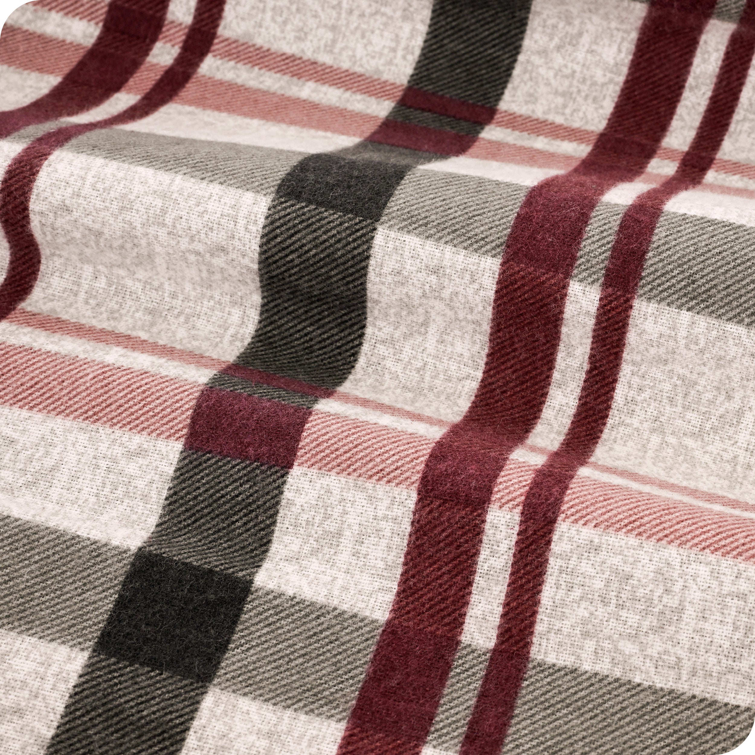 Close up of the printed flannel material