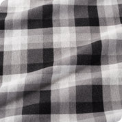 Close up of the printed flannel material