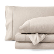 Heathered microfiber sheet set folded