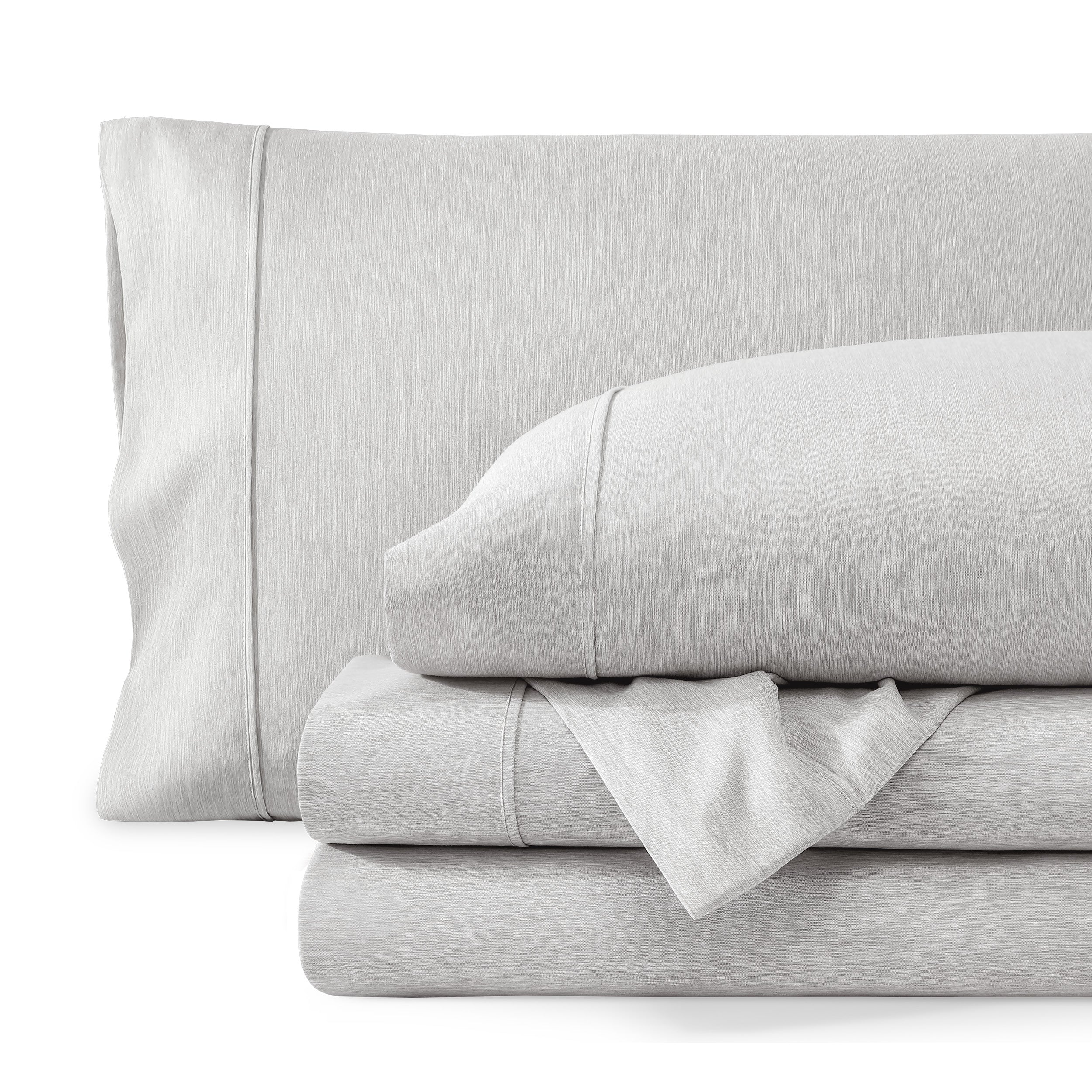Heathered microfiber sheet set folded