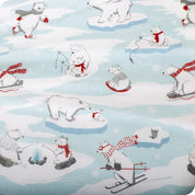 Close up of the printed flannel material