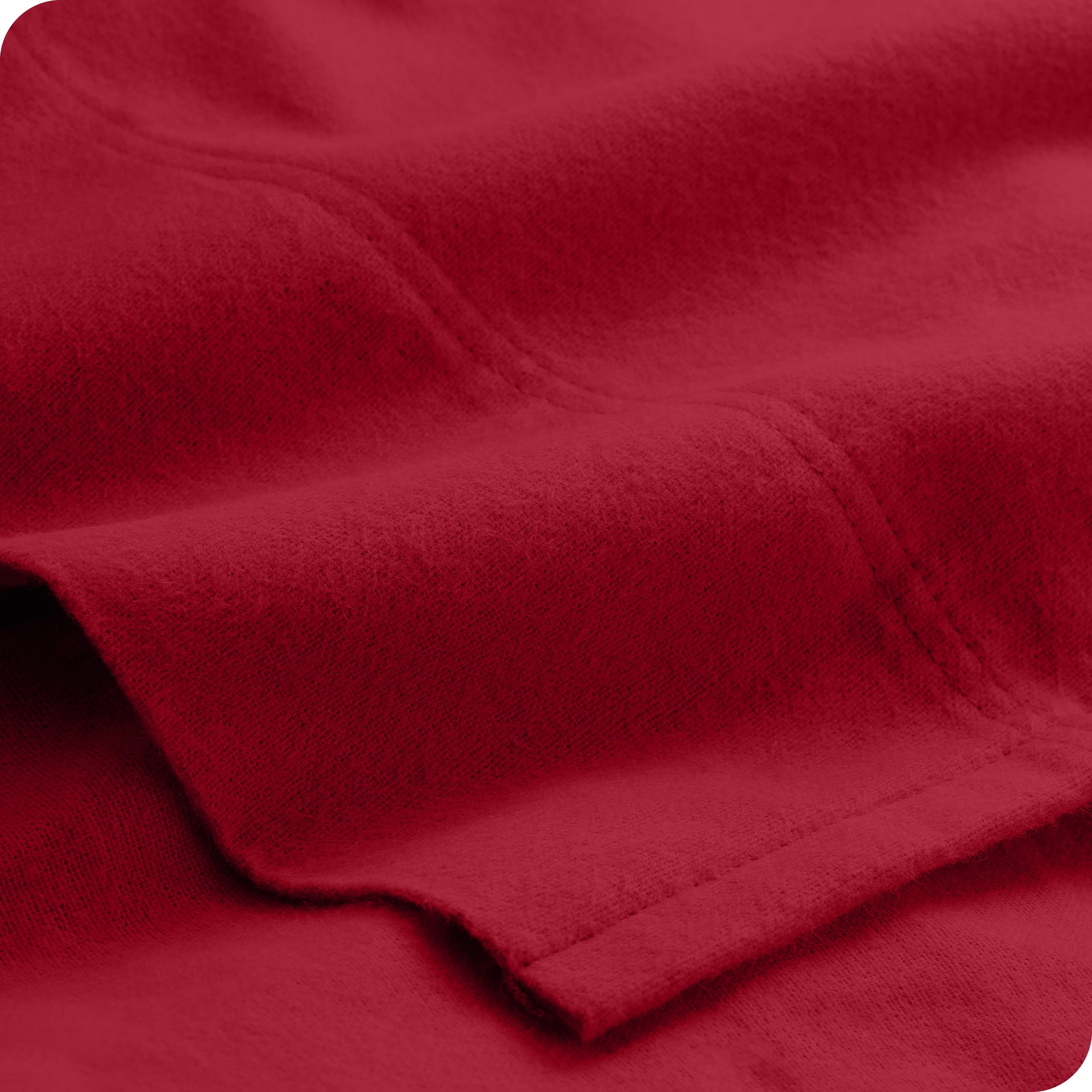 Close up of a cotton flannel top sheet