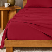 A modern bedroom with cotton flannel sheets on the bed