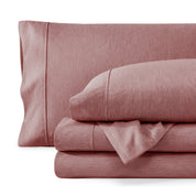 Heathered microfiber sheet set folded
