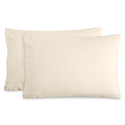 2 pillows with flannel pillowcases on them