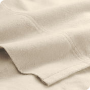 Close up of a cotton flannel top sheet