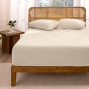 A jersey fitted sheet on a mattress