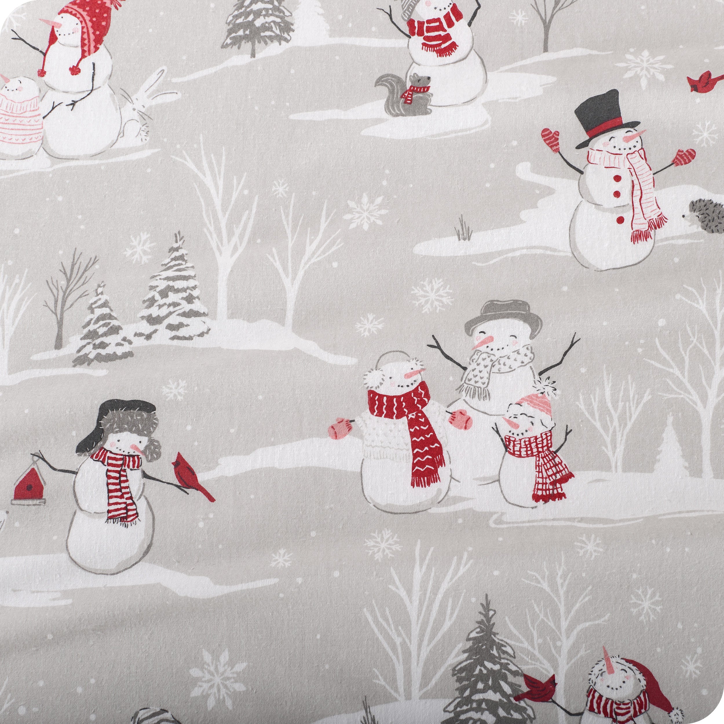 Close up of the printed flannel material