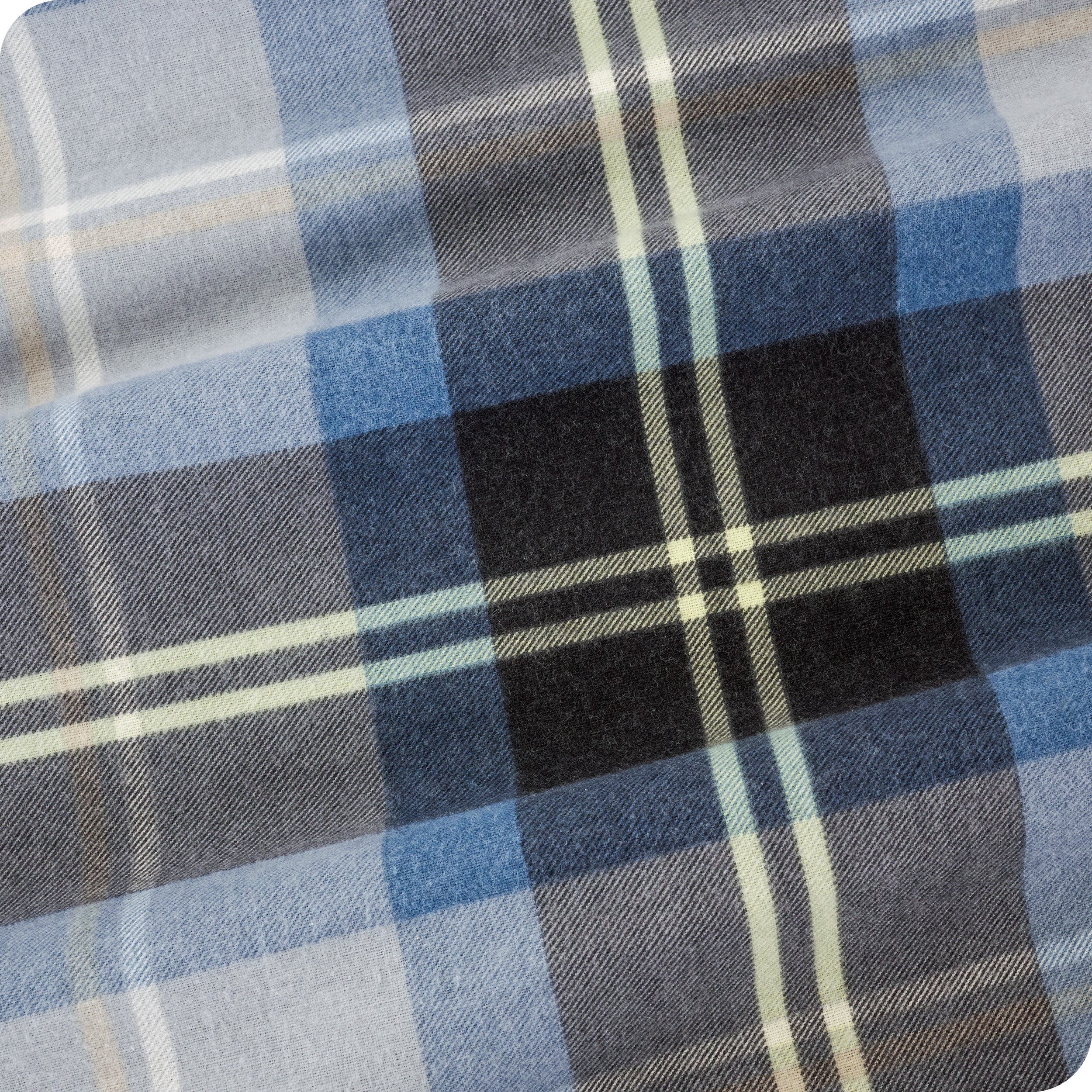 Close up of the printed flannel material
