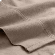 Close up of a cotton flannel top sheet