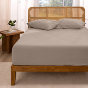 A jersey fitted sheet on a mattress