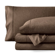 Heathered microfiber sheet set folded
