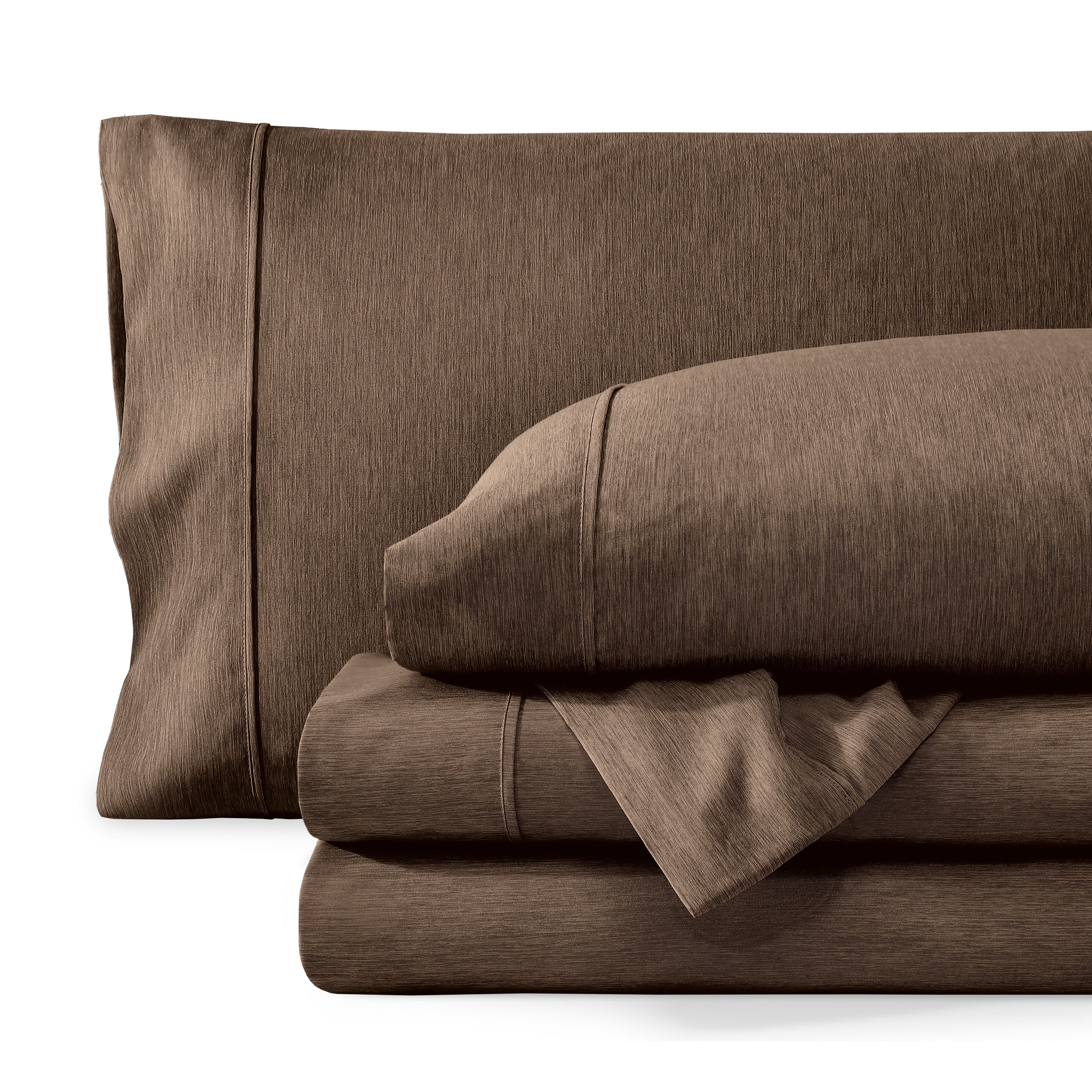 Heathered microfiber sheet set folded