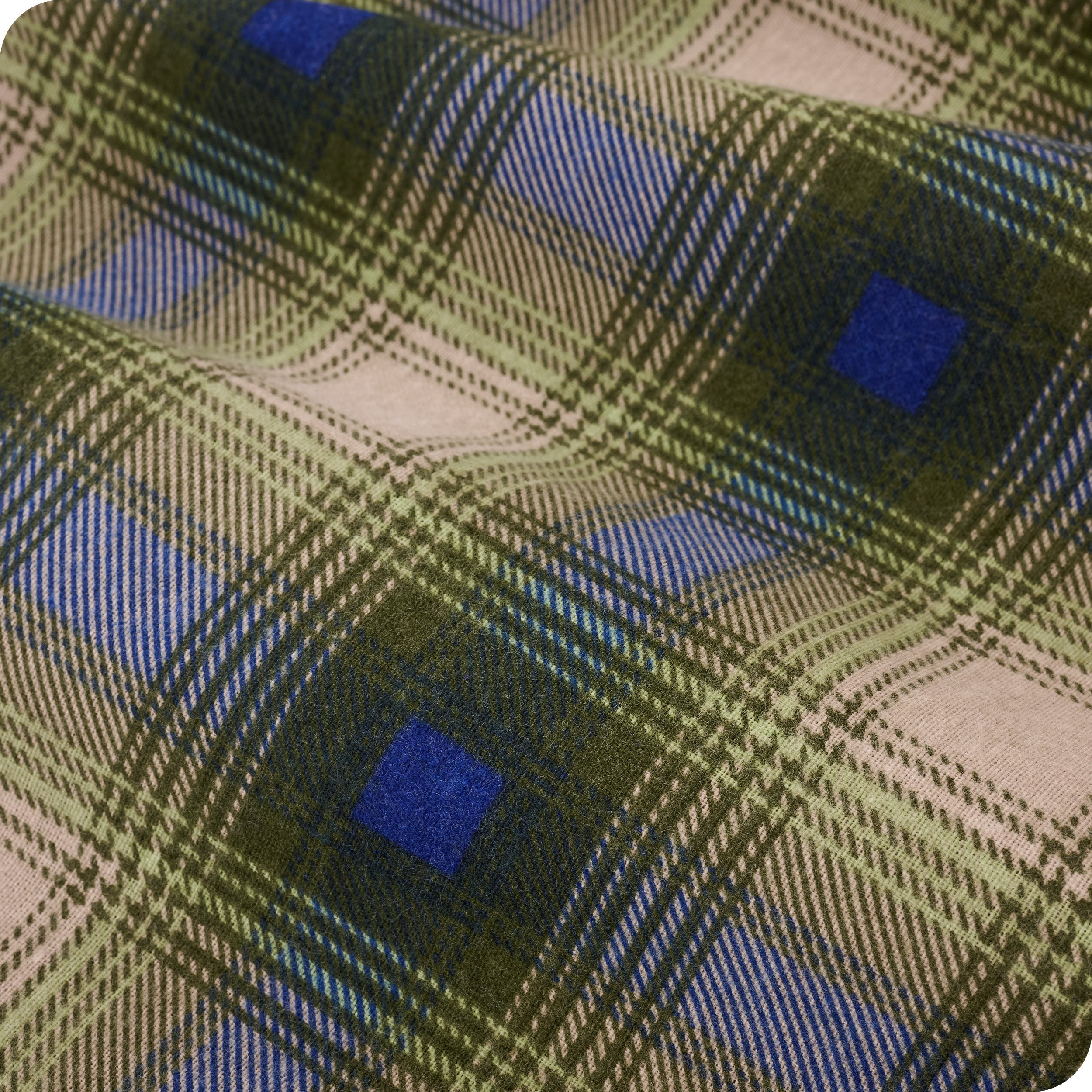 Close up of the printed flannel material